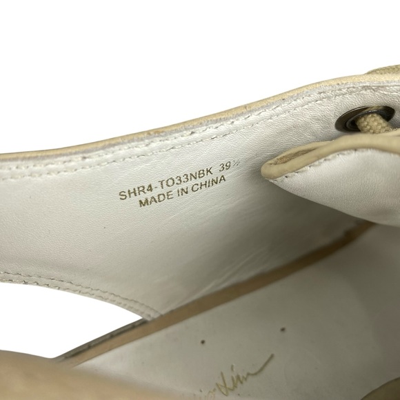 Phillip Lim Open-Toe Platform Chunky Sandal Lace-Up Ivory Beige Leather Boho - Picture 8 of 10